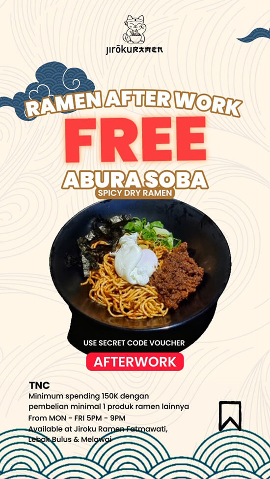 Jiroku Ramen After Work Promo